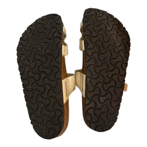 Birkenstock Cream and Brown Adjustable Sandals - Picture 3 of 13